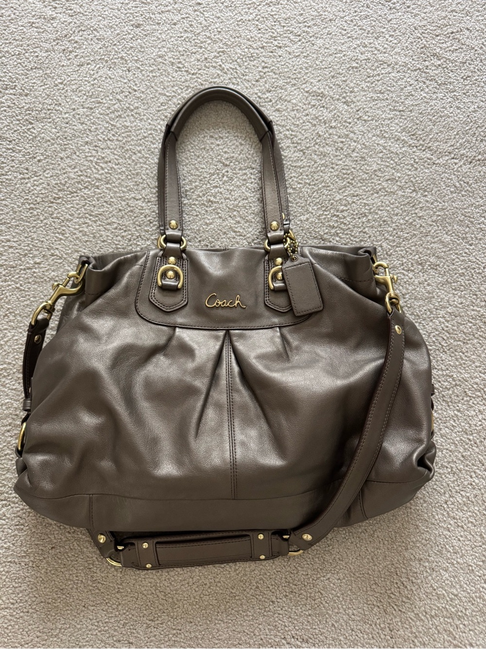 Like-new Coach metallic Ashley satchel Shoulder Bag